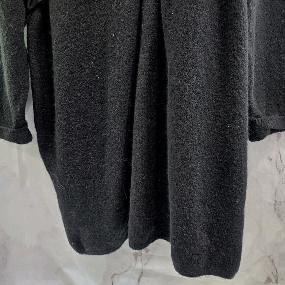 Anthropologie Sweater Womens Large Black Wool Cardigan Vallon Cuffed Ribbon Long - Picture 8 of 16